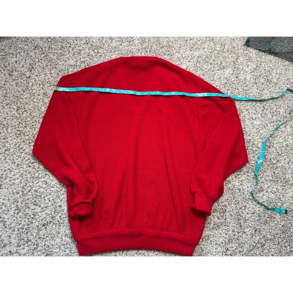 Vintage 70s - 80's IZOD Lacoste Men's Sweater, size Large, Bright Red, V Neck - Picture 8 of 9